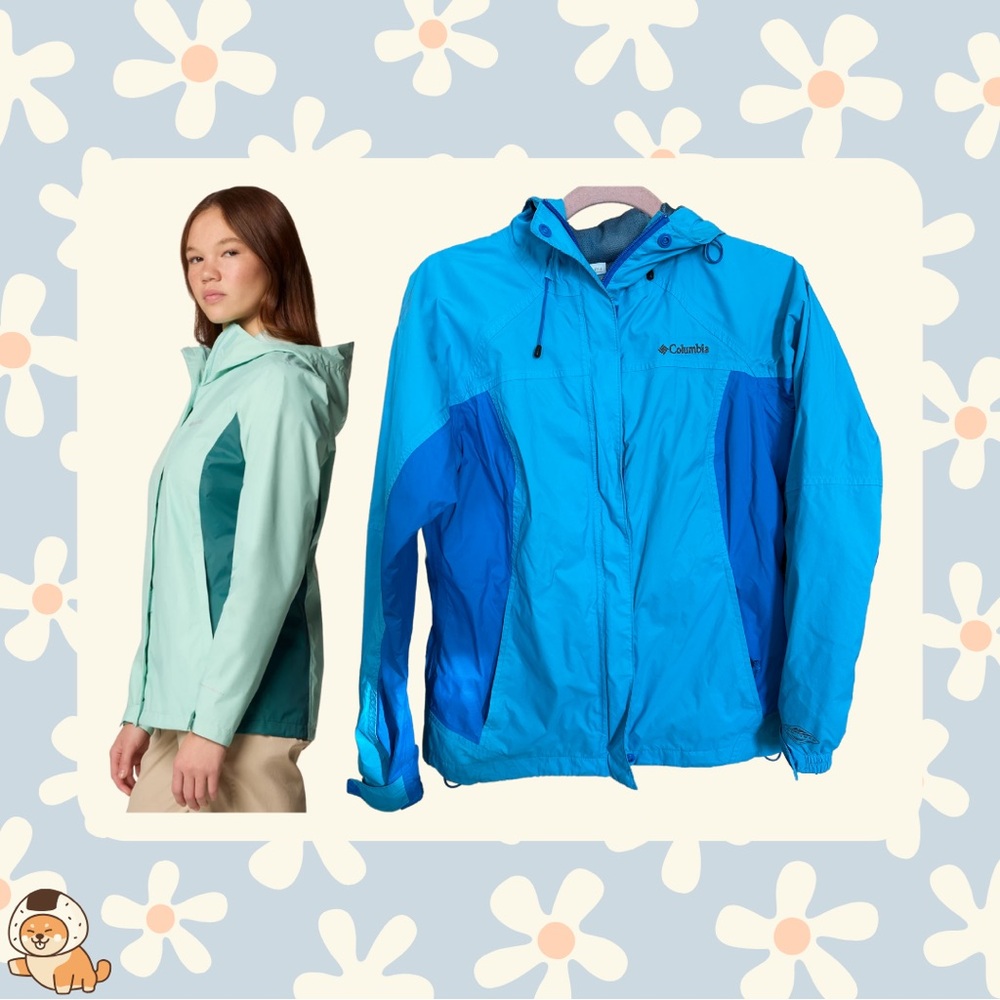 Columbia Arcadia II Packable Rain Jacket, Two Tone Blue, Sz Sm